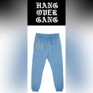 Men HOG (hang over gang) Blue Jogger Pants “Strength in Numbers “ Size Large EUC